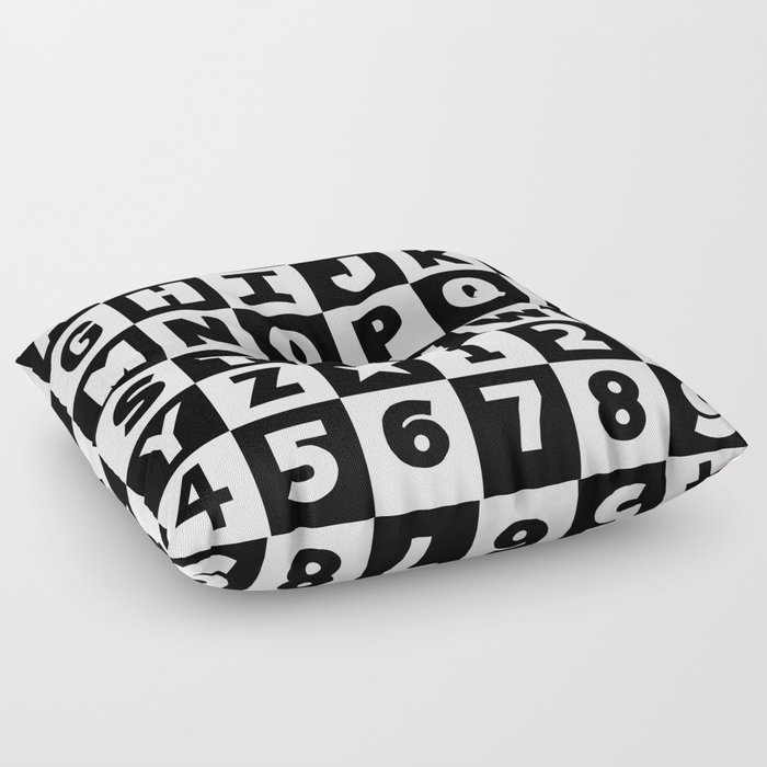 Alphabet Black and White Floor Pillow