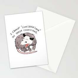 I cannot Live Laugh Love Oppossum Stationery Cards