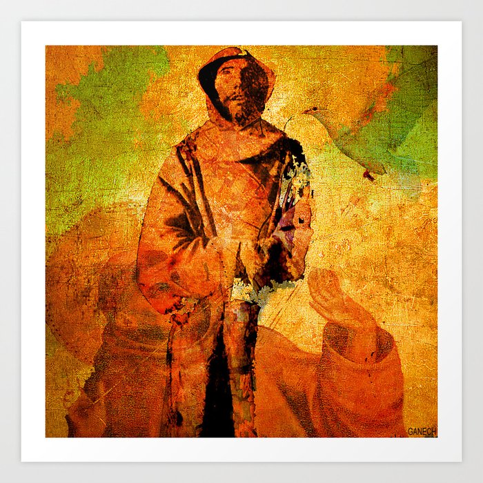 Saint Francis Of Assisi Art Print By Ganech Society6