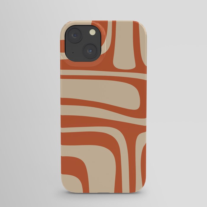 Palm Springs - Midcentury Modern Retro Pattern in Mid Mod Beige and Burnt Orange iPhone Case