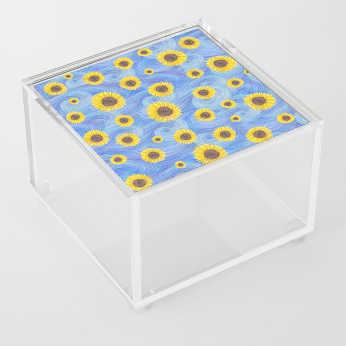 Van Gogh Sunflower Starry Night  Acrylic Box