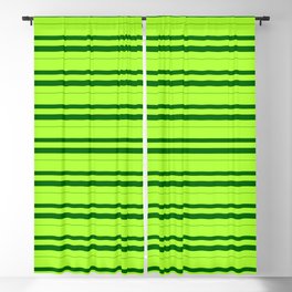 [ Thumbnail: Light Green & Dark Green Colored Lines/Stripes Pattern Blackout Curtain ]