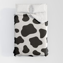 Cow Spots Pattern Cows Animal Farmer Black and White Art Duvet Cover