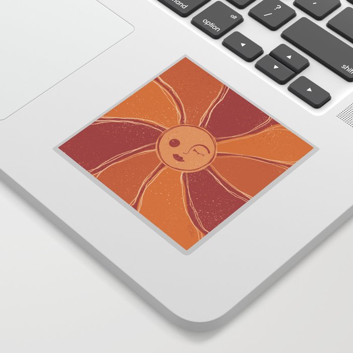 Retro Orange Mystic Sun Sticker