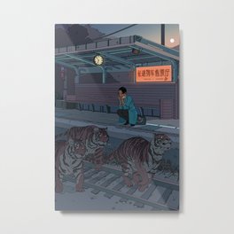 Tiger Station Metal Print | Drawing, Train, Tracks, China, Digital, Tigers, Chinese, Dusk, Night, Curated 