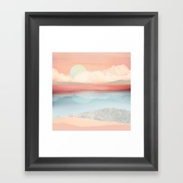 Mint Moon Beach Framed Art Print