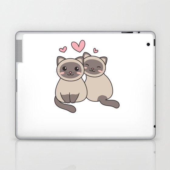 Siamese Cat Kawaii Cats Cute Animals For Kids Laptop & iPad Skin