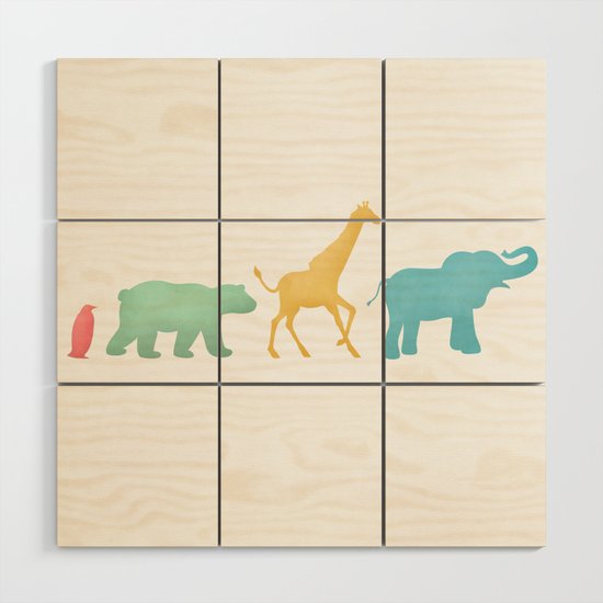 wooden animal silhouettes