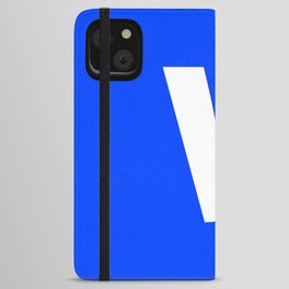letter V (White & Blue) iPhone Wallet Case
