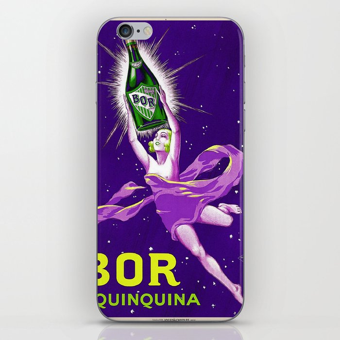 1924 BOR Quinpuina French wine and spirits vintage advertising poster purple background iPhone Skin