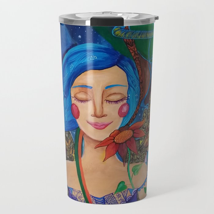 I am connected to all that is Nature is my home original art Travel Mug