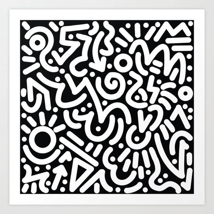 Squiggle Doodle Graffiti Art Print