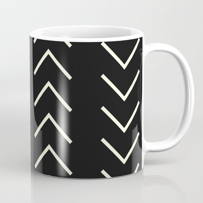 Arrows - Cream on Black Coffee Mug