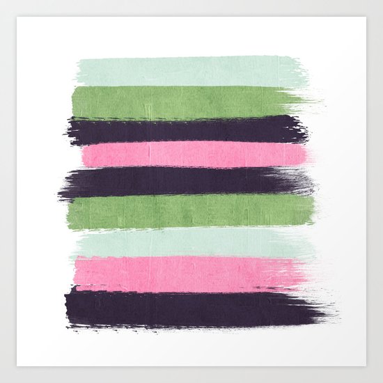 Stripes minimal striped pattern basic nursery gender neutral decor Art Print