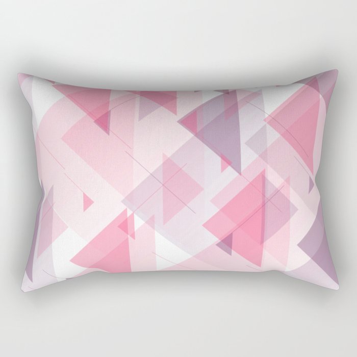 Abstract Pink Triangles Rectangular Pillow