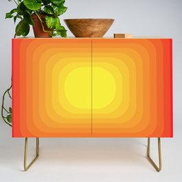 Gradient Sun Abstract Vintage Pattern Geometric Credenza