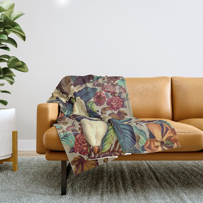 FLORAL AND BIRDS XXI-II Throw Blanket