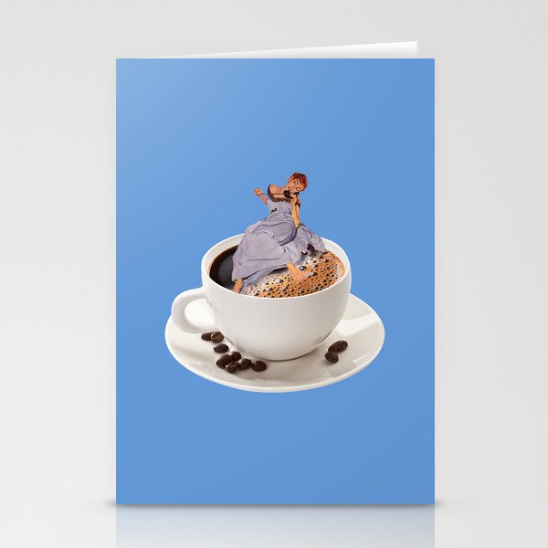 morning person 2 blue Stationery Cards