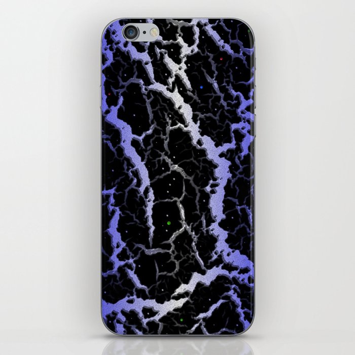 Cracked Space Lava - Blue/White iPhone Skin