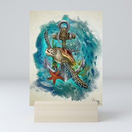 Turtle and Sea Mini Art Print