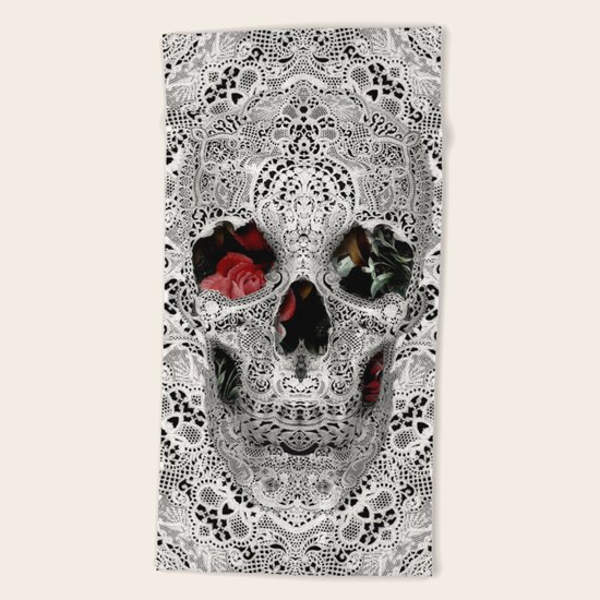 Lace Skull 2 Beach Towel