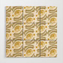 Sleepy Armadillo – Yellow Pattern Wood Wall Art