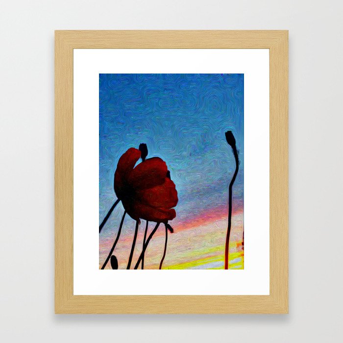 Poppy Sunset Framed Art Print