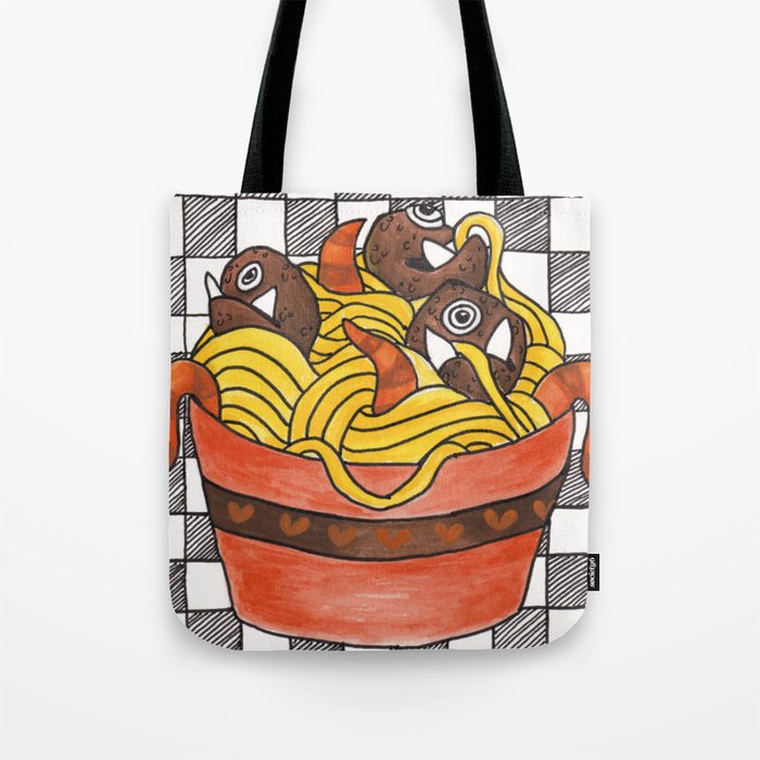 Creature Spaghetti Tote Bag