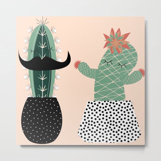 Mr. and Mrs Succulent Metal Print