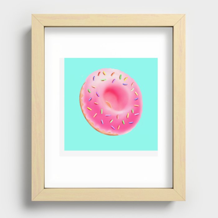 Pink Donut Recessed Framed Print