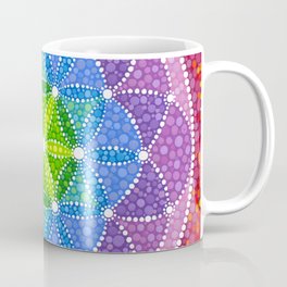 Rainbow Flower of Life Coffee Mug