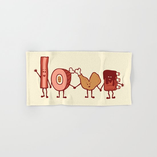 Meat Love U Hand & Bath Towel