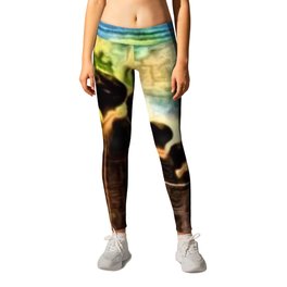 African American Masterpiece 'Lift Up Every Voice & Sing' without gold border Leggings