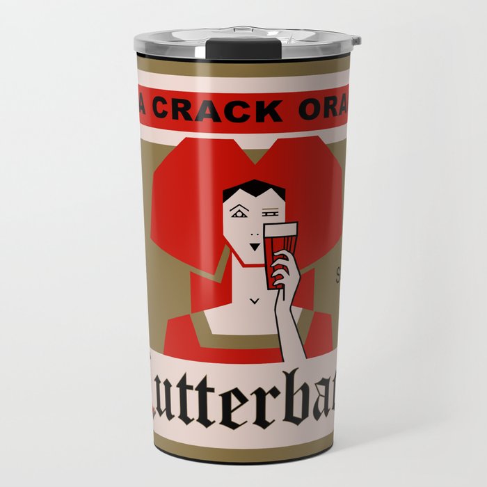 Retro art deco Crack Soda Orange advertisement Travel Mug