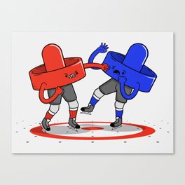 Air Hockey Brawl Canvas Print