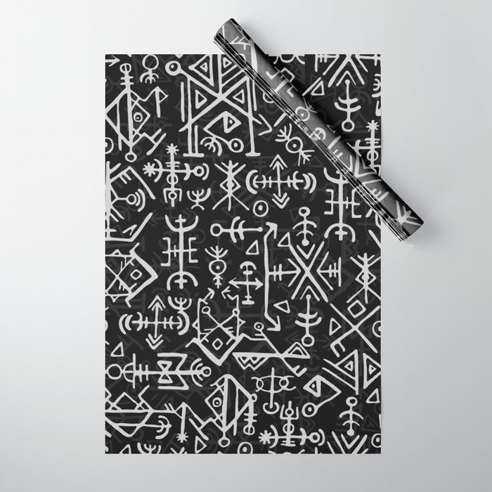 Viking runes and symbols Wrapping Paper