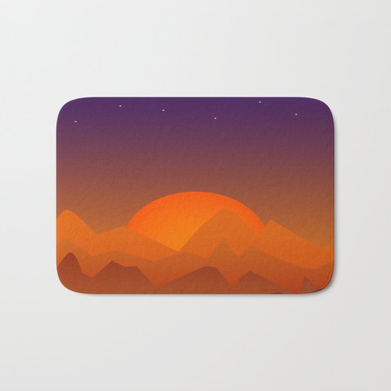 Slumbering Hills, Southwestern Landscape Art Bath Mat