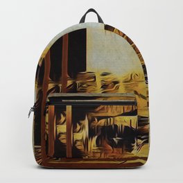 Abstract Face Backpack | Homedecor, Eyeart, Staring, Abstractart, Graphicdesign, Graphic, Walldecor, Goldeye, Unique, Brown 