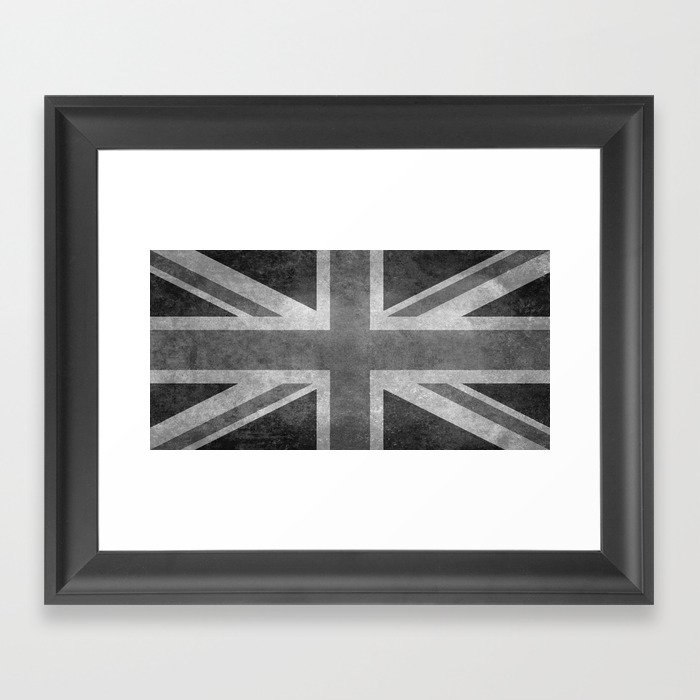 British Union Jack flag grungy style Framed Art Print