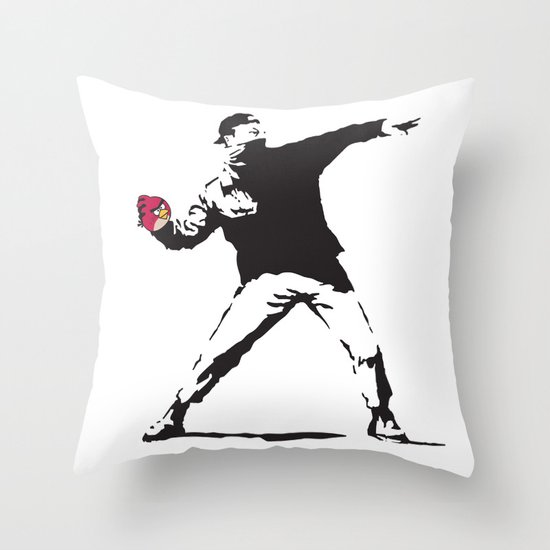 Angry Birdksy Throw Pillow