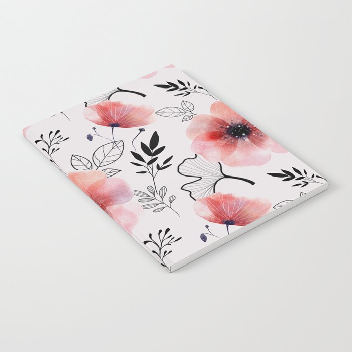 Pastel Wild Flower Pattern Notebook