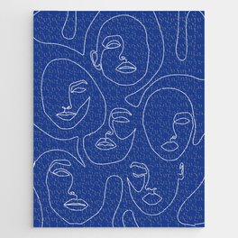 Faces In Blue Jigsaw Puzzle