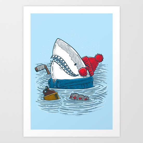 Great White North Shark Art Print