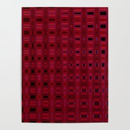 Crimson Red And Black Irregular Pattern Poster
