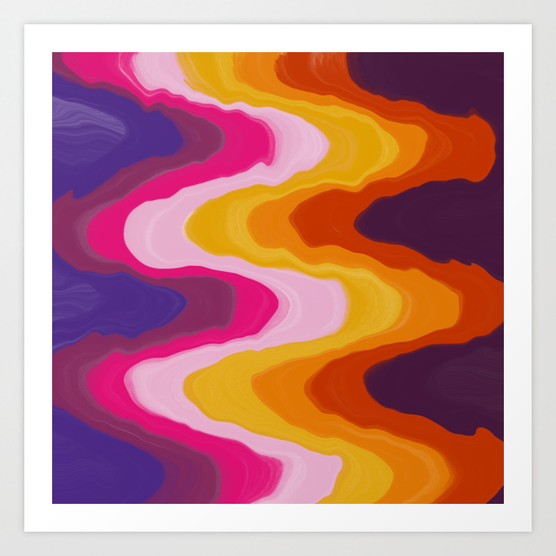 Colorful Waves Pattern Abstract Art Digitalart Painting Gift Art