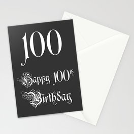 [ Thumbnail: Happy 100th Birthday - Fancy, Ornate, Intricate Look Stationery Cards ]