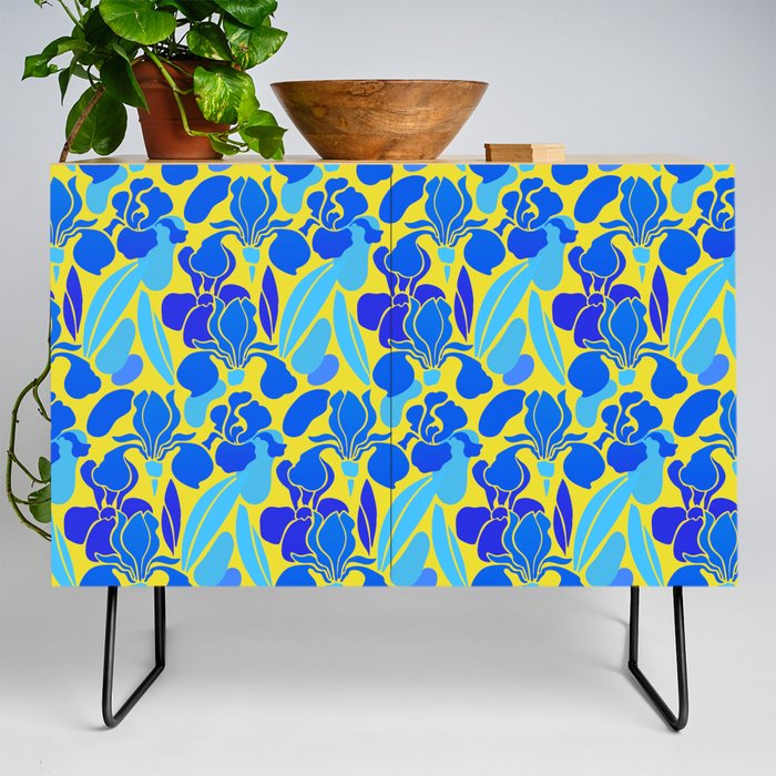 Pattern blue and yellow Credenza