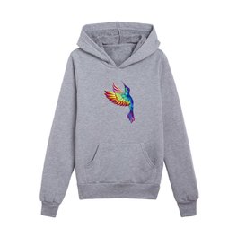 Flying Rainbow Hummingbird Kids Pullover Hoodies