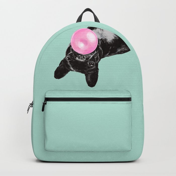 Bubble Gum Sneaky French Bulldog in Green Rucksack Bubble Gum Sneaky French Bulldog in Green Rucksack