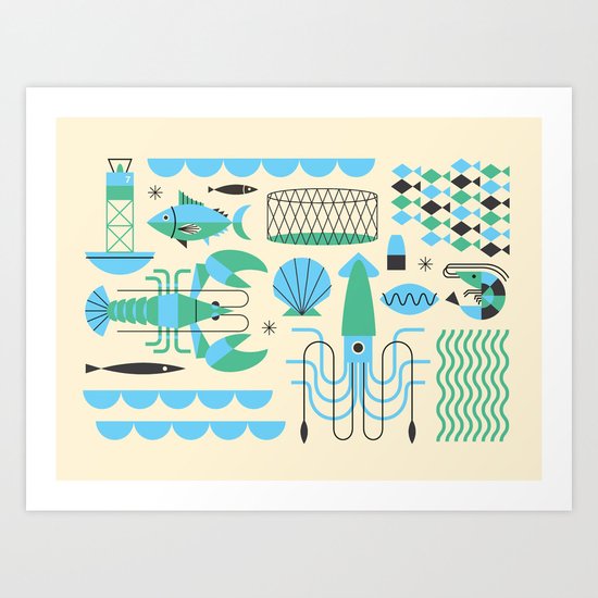 Seafood Art Print